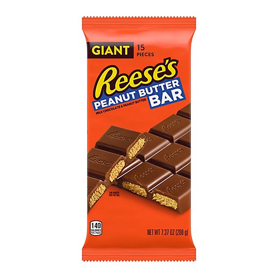 Reeses Milk Chocolate Peanut Butter Giant Candy Bar 15 Count - 7.37 Oz