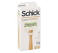 Schick Xtreme Bamboo Hybrid 3-blade Men's Disposable Razor With 1 Razor and 3 Refills - Each