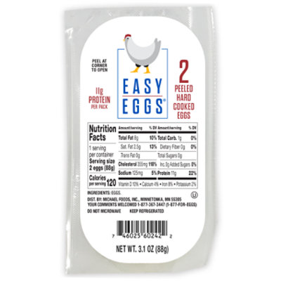 Easy Eggs 2 Count Hard Cooked & Peeled Eggs - 3.1 OZ - Image 1