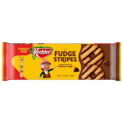 Keebler Fudge Stripes Original Shortbread Cookies Coated in Keebler Fudge Family Size - 17.3 Oz - Image 1