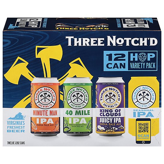 Three Notch'd Hop Variety Pack In Cans - 12-12 FZ
