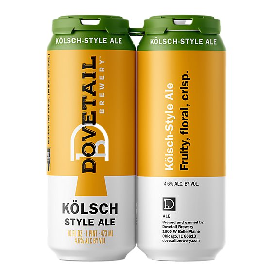 Dovetail Kolsch In Cans - 4-16 FZ