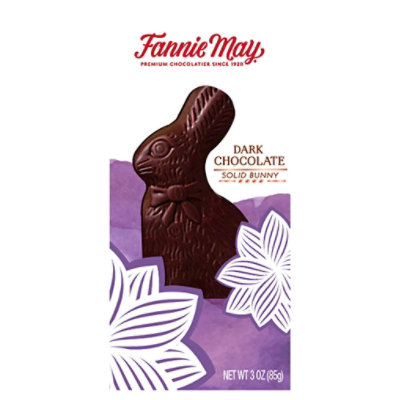 Fannie May Premium Dark Chocolate Solid Easter Bunny Easter Basket Stuffers - 3 Oz - Image 1