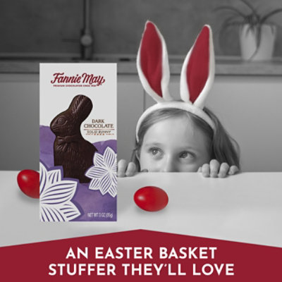 Fannie May Premium Dark Chocolate Solid Easter Bunny - 3 Oz - Image 2
