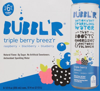 BUBBL'R Sparkling Water Triple Berry Breez'r - 6-12 FZ - Image 6