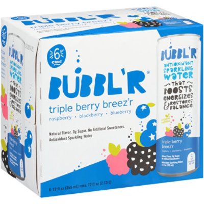 BUBBL'R Sparkling Water Triple Berry Breez'r - 6-12 FZ - Image 2