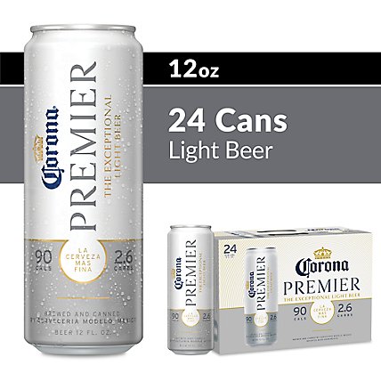 Corona Premier Mexican Lager Light Beer Cans 4.0% ABV - 24-12 Fl. Oz. - Image 1