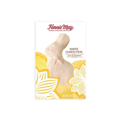 Fannie May Premium White Confection Solid Easter Bunny Easter Basket Stuffers - 6 Oz - Image 1