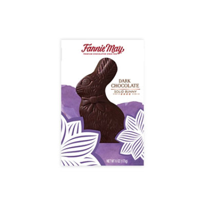 Fannie May Premium Dark Chocolate Solid Easter Bunny Easter Basket Stuffers - 6 Oz - Image 1