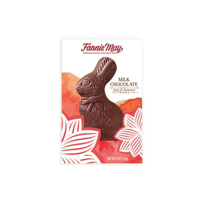 Fannie May Premium Milk Chocolate Solid Easter Bunny Easter Basket Stuffers - 6Oz - Image 1