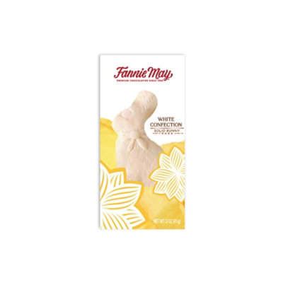 Fannie May Premium White Confection Solid Easter Bunny Easter Basket Stuffers - 3 Oz - Image 1