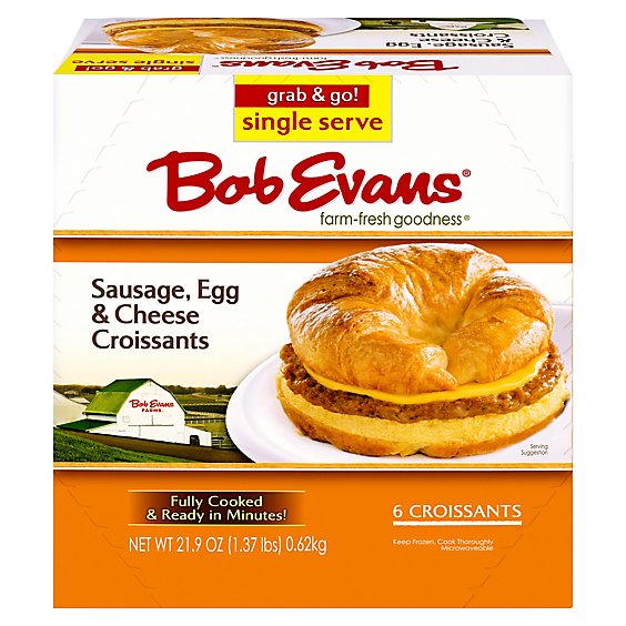 Bob Evans Sausage, Egg, And Cheese Croissants - 18 OZ