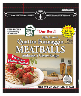 Our Best Quattro Formaggio Meatballs - 27 Oz - Image 1