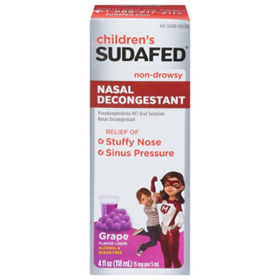 Sudafed Childrens Non Drowsy Nasal Decongestant Liquid Medicine - 4 Fl. Oz. - Image 1