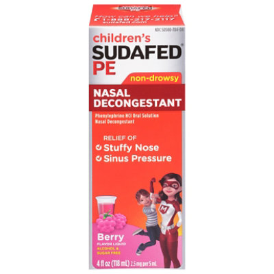 Sudafed PE Children Berry Flavor Liquid Nasal Decongestant - 4 Fl. Oz. - Image 3