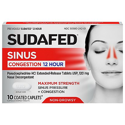 Sudafed 12 Hour Nasal Decongestion Capsules - 10 Count - Image 3