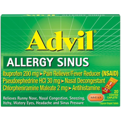 Advil Allergy Sinus 20 Coated Caplets - 20 CT - Image 1