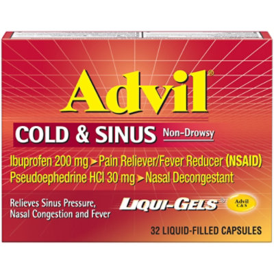 Advil Cold And Sinus Liqui Gels - 32 Count - Image 1