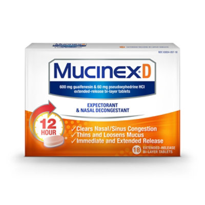 Mucinex D Expectorant Nasal Decongestant Extended Release Tablets - 18 Count - Image 3