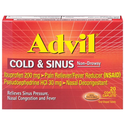 Advil Non Drowsy Cold & Sinus Relief Caplets - 20 Count