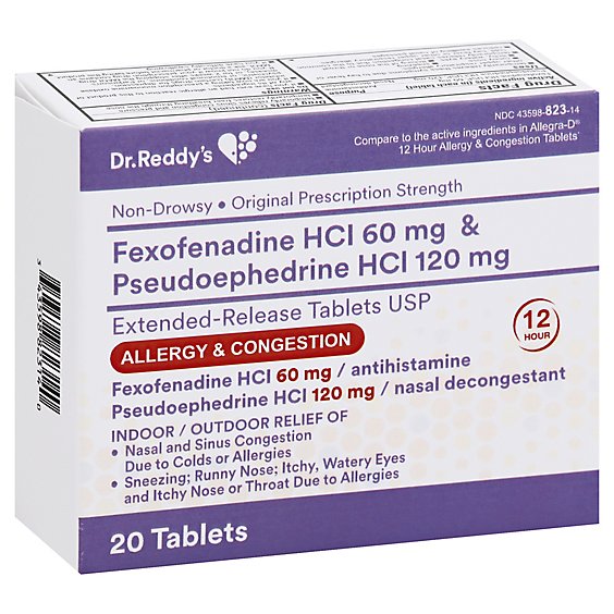 Dr.Reddy's Fexofenadine HCI Pseudoephedrine 120mg Tablet - Each