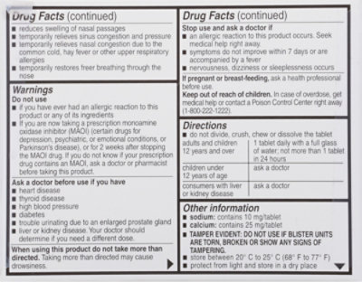 Signature Select/Care Non-drowsy 24-hour Allergy & Congestion Relief Tablets - 10 CT - Image 5