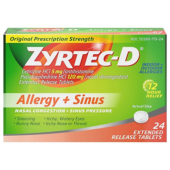 Zyrtec-d Allergy And Congestion - 24 CT