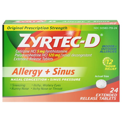 Zyrtec-d Allergy And Congestion - 24 CT