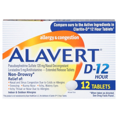 Alavert D-12hr Allergy & Sinus Relief - 12 CT