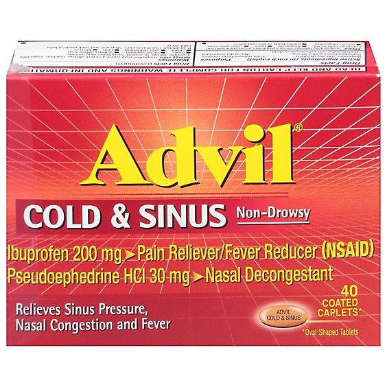 Advil Cold & Sinus Non Drowsy Caplets - 40 Count