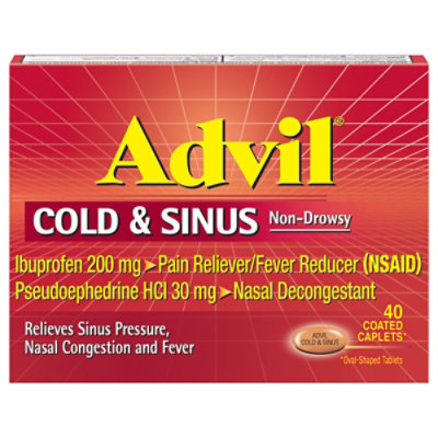 Advil Cold & Sinus Non Drowsy Caplets - 40 Count - Image 1