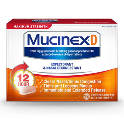 Mucinex D Max Strength Expectorant Nasal Decongestant Tablets - 24 Count - Image 5