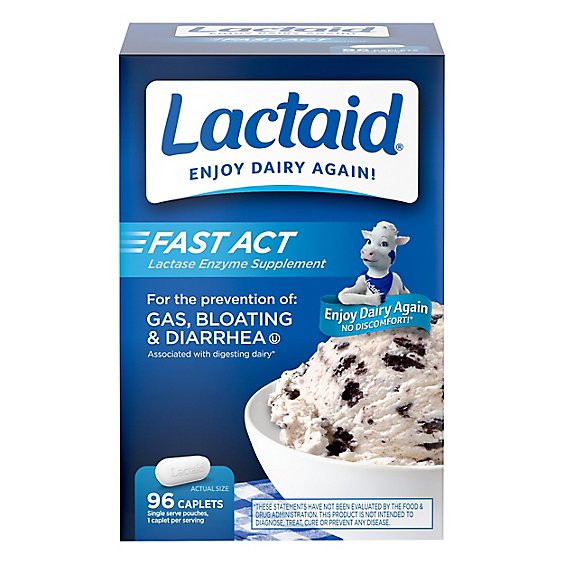 Lactaid Fast Act Caplet - 96 CT