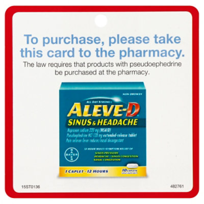 Aleve-D Sinus & Headache Tablets - 10 Count - Image 1