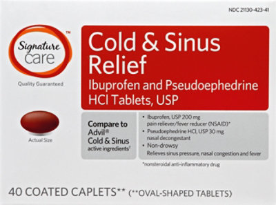 Signature Select/Care Cold & Sinus Pain Relief Caplets - 40 Count - Image 2