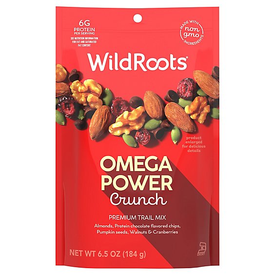 Wildroots Omega Powerhouse Chocolaty Nutty Cranberry Trail Mix - 6.5 Oz