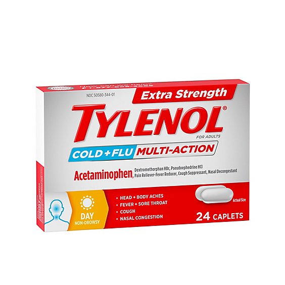 Tylenol Extra Strength Cold & Flu Tablets - 24 Count