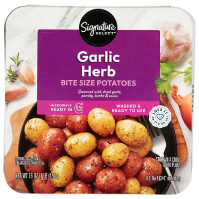 Signature Farms Potatoes Bite Size Garlic Herb - 16 OZ