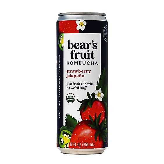 Bears Fruit Organic Strawberry Jalapeno Kombucha - 12 OZ