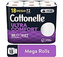 Cottonelle Ultra Comfort Toilet Paper Mega Rolls - 18 Count