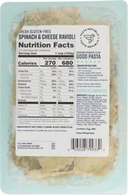 Taste Republic Fresh Spinach & Cheese Ravioli Gluten Free - 9 OZ - Image 5