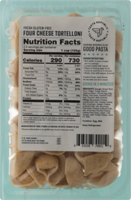 Taste Republic Four Cheese Tortelloni Fresh Gluten Free - 9 OZ - Image 6