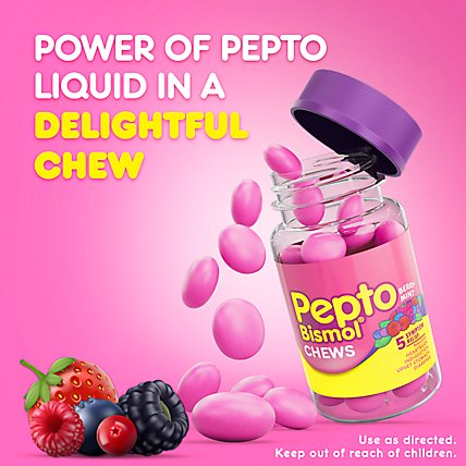 Pepto Bismol Chews Berry Mint Flavor - 24 CT