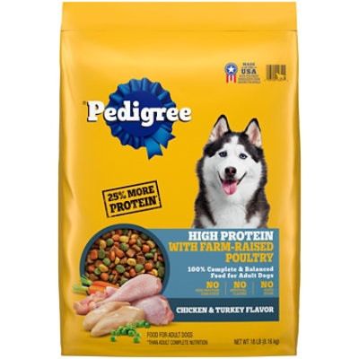 Pedigree High Protein Chicken & Turkey Flavor Adult Dry Dog Food - 18 Lbs - Image 1