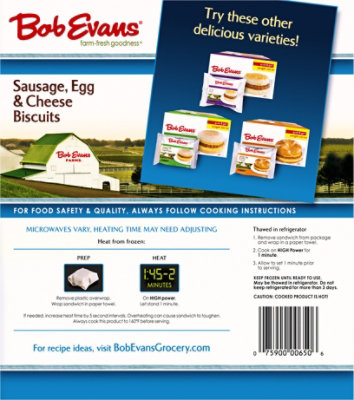 Bob Evens Sausage, Egg & Cheese Biscuits - 18 OZ - Image 6