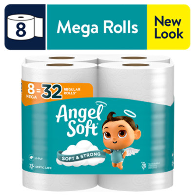 Angel Soft Bath Tissue 8 Mega Rolls Brick - 8 Roll