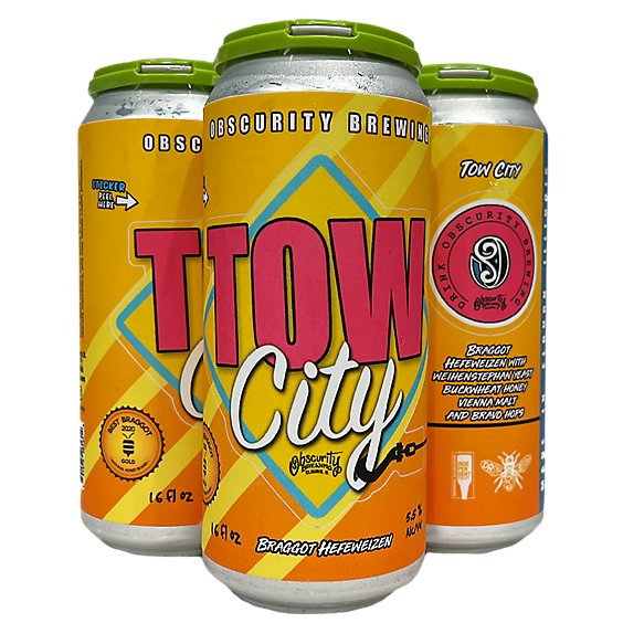 Obscurity Tow City Braggot Hefeweizen In Cans - 4-16 FZ