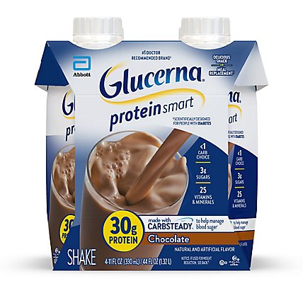 Glucerna Protein Smart Chocolate Nutritional Shake Box - 4-11 Fl. Oz. - Image 1