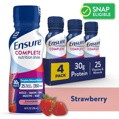 Ensure Complete Strawberry Nutrition Shake - 4-10 Fl. Oz. - Image 1