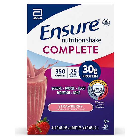 Ensure Complete Strawberry Nutrition Shake - 4-10 Fl. Oz.